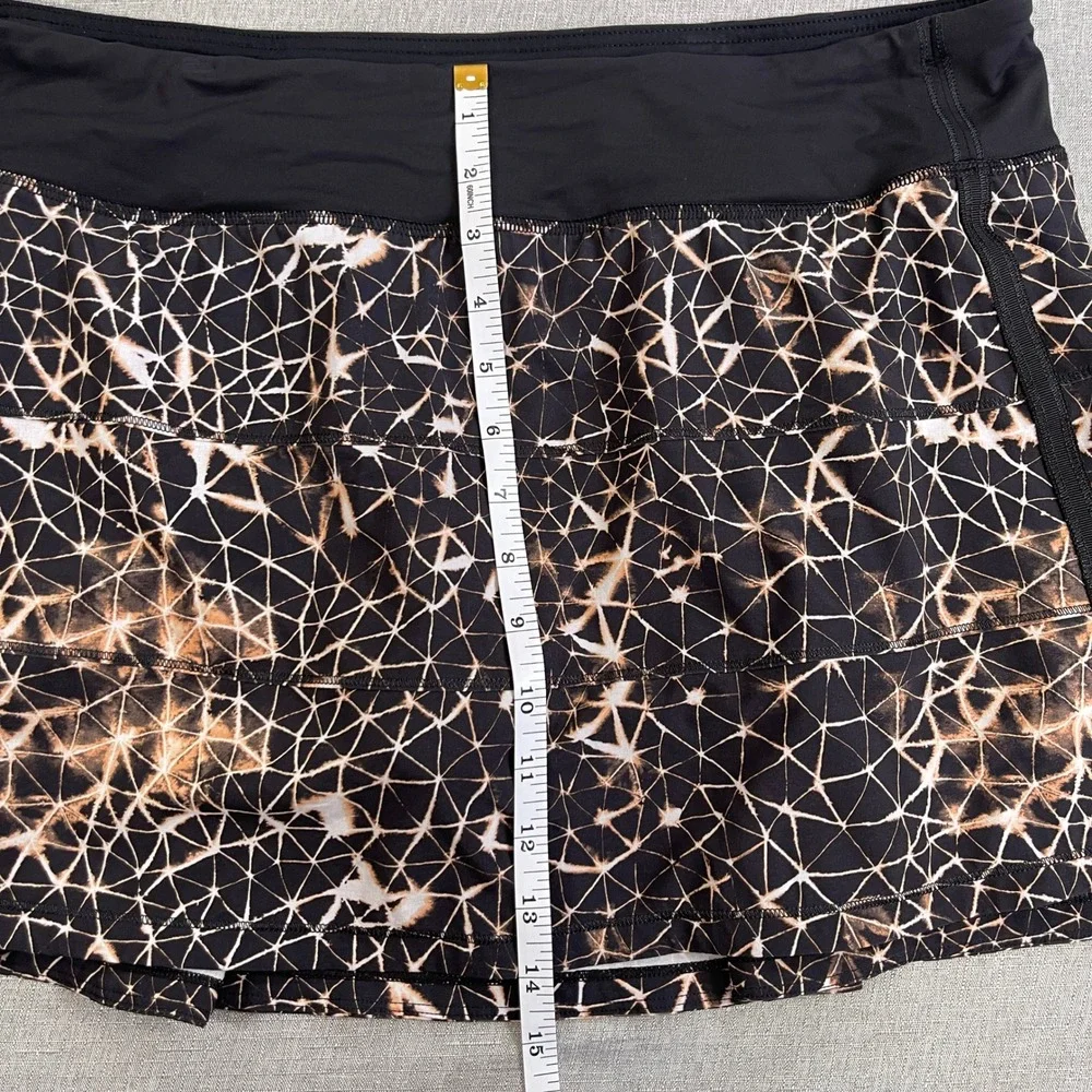 Lululemon Pace Rival Skirt II 4-Way Stretch Athletic Skort 12 Sugar Crush Black
